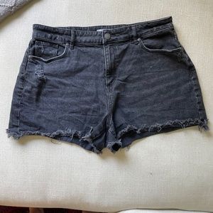 Loft Black Distressed Cut off Denim Shorts Size 31/12